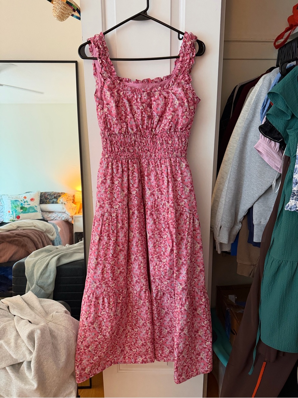 Universal Thread Pink Floral Smocked Maxi Dress